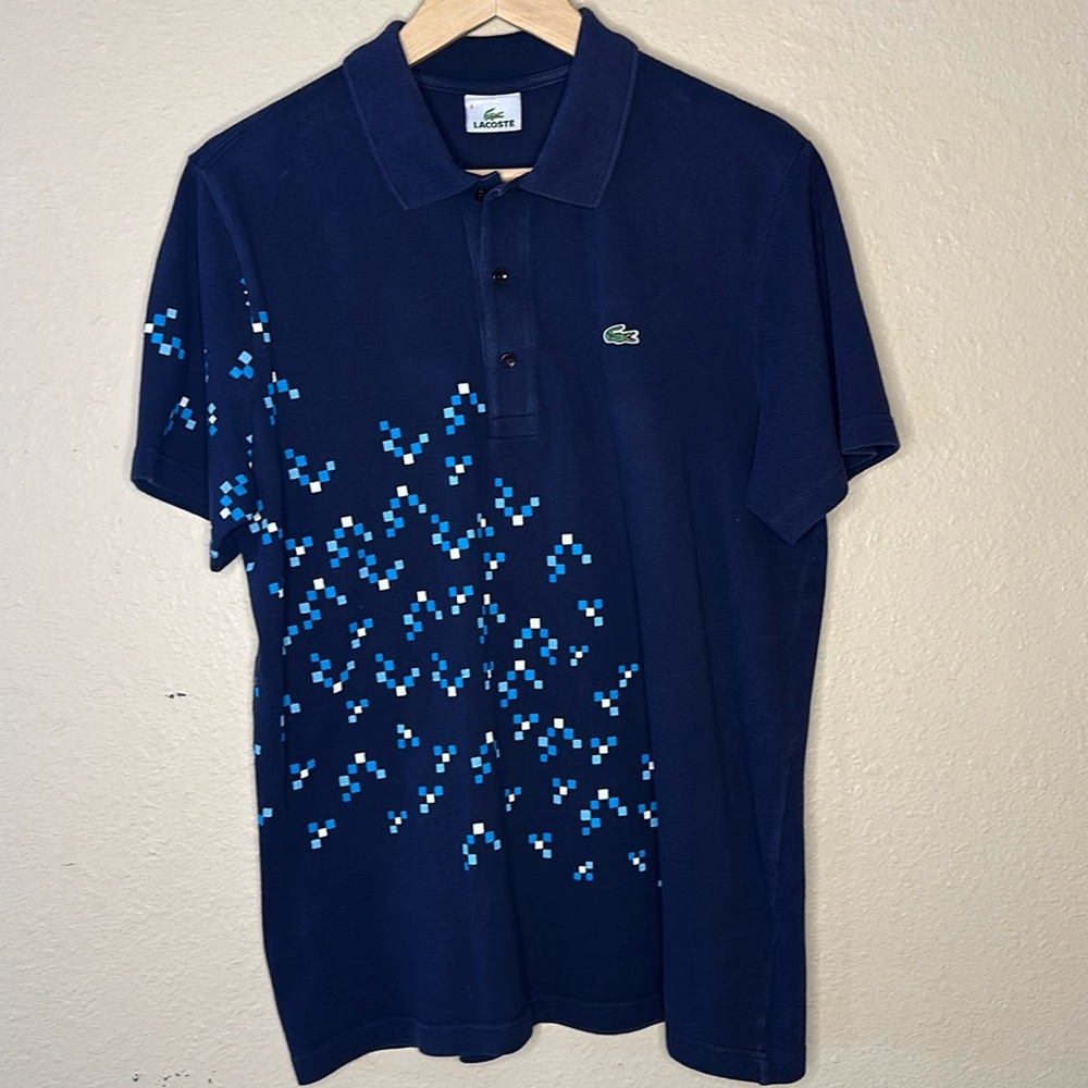 Navy Blue Lacoste Men's Polo Shirt - Classic Croc Logo